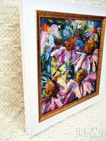Картина с маслени бои - Летни цветя билки, снимка 4 - Картини - 36350626