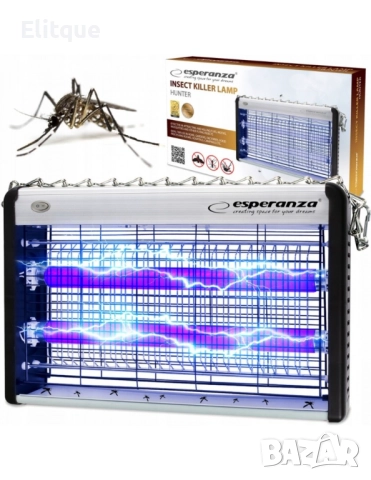 Лампа против насекоми UV Esperanza EHQ006 Hunter, 20W, 38,5х7,5х25см., 2 ГОДИНИ ГАРАНЦИЯ