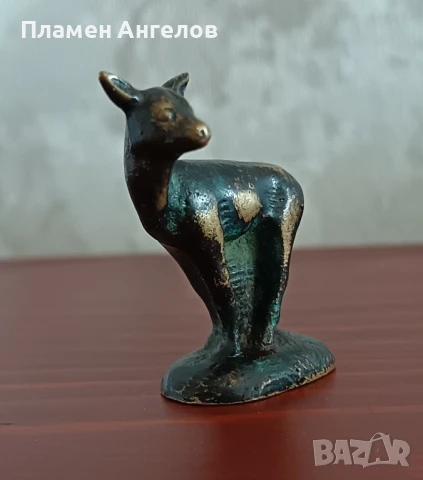 Антична бронзова фигурка-елен, снимка 2 - Антикварни и старинни предмети - 51251105