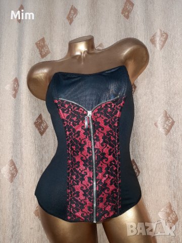 KISS ME L Черен ,еластичен корсет с цип, снимка 2 - Корсети, бюстиета, топове - 41821340