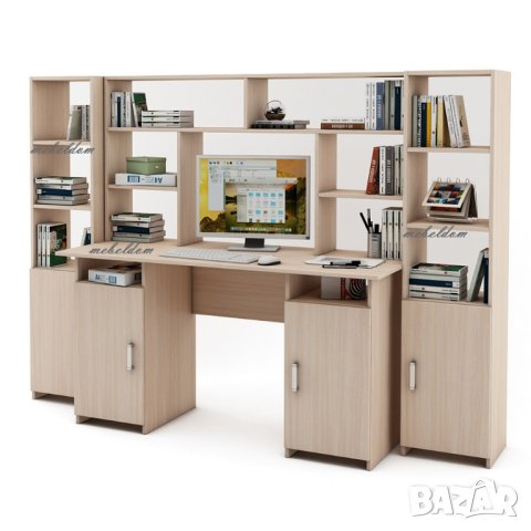 Бюро 143см. с надстройка,2 врати и 2 етажерки с плавни врати(код-0917), снимка 4 - Бюра - 41080881