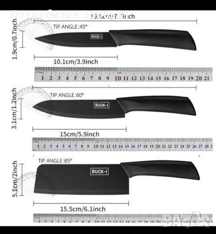 Американски  Кухненски ножове на марката Buck-I USA, снимка 7 - Прибори за хранене, готвене и сервиране - 39299326