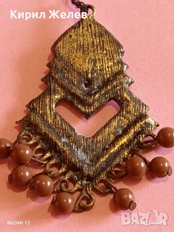 Изящна Тибетска висулка с емайл тюркоаз и корал мъниста АРТ БИЖУ 52214, снимка 6 - Други - 52547634