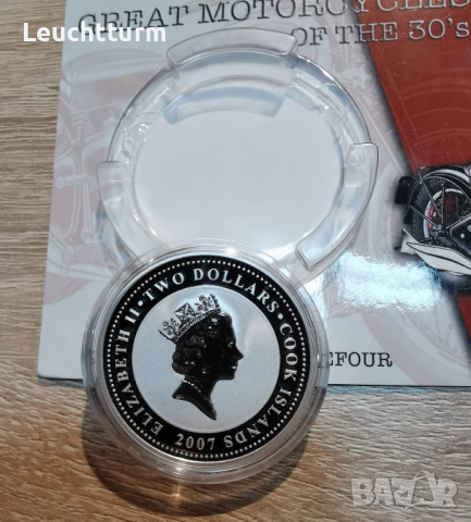 2 долара Острови Кук 2007 - Ретро мотори 1 оз. ARIEL 1000 SQUAREFOUR, снимка 5 - Нумизматика и бонистика - 36516067