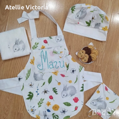 Детски комплект престилка и шапка , снимка 8 - Други - 51944038
