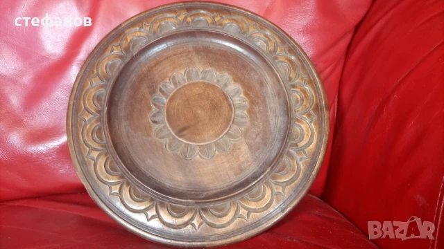 Дърворезба, чиния за стена или поднос