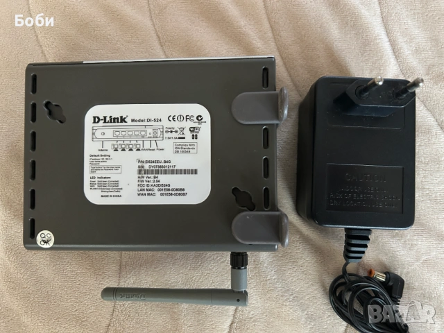 D-Link DI-524 Wireless 54 Mbps High Speed Router (802.11g), снимка 2 - Рутери - 53165621