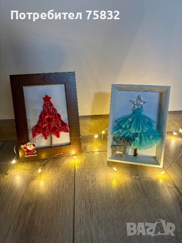 🎄Коледни елхички в рамка🎄, снимка 6 - Декорация за дома - 52531414