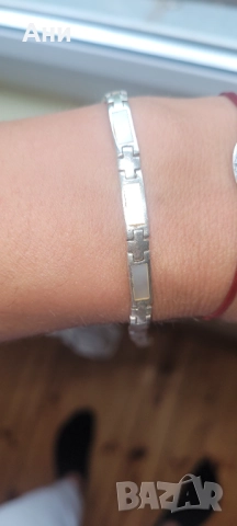 Сребърна гривна със седеф