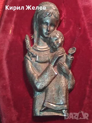 СТАРА РИМОКАТОЛИЧЕСКА ПОСРЕБРЕНА ИКОНА РЯДКА МАЙСТОРСКА ИЗРАБОТКА БРОНЗ ДЪРВО ПЛЮШ 47097, снимка 15 - Антикварни и старинни предмети - 46774709