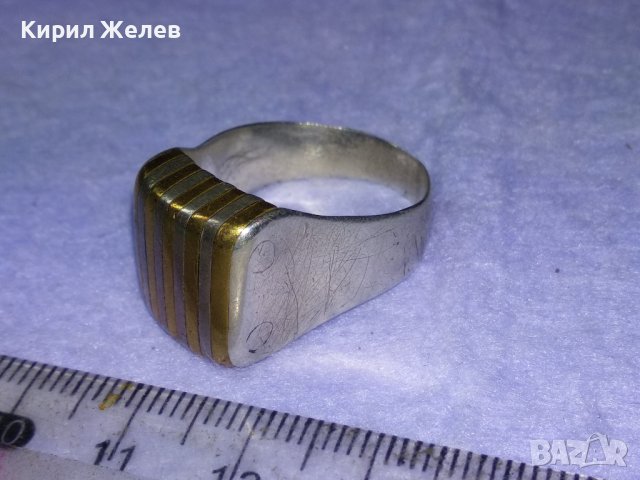 Стар АНГЛИЙСКИ ВНУШИТЕЛЕН СРЕБЪРЕН ВИНТИДЖ ПРЪСТЕН СРЕБРО 925 и БРОНЗ  МАЙСТОРСКА РЪЧНА РАБОТА 40639, снимка 4 - Пръстени - 42655981