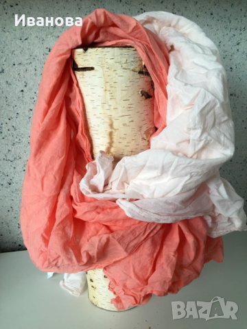 Голям памучен шал в два цвята, снимка 1 - Шалове - 42662951