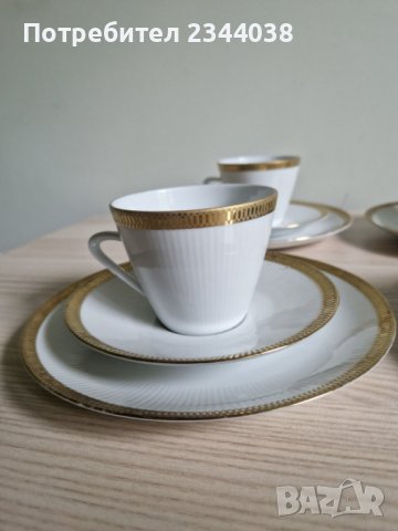 Сервиз за кафе Seltmann Weiden от 60-те години на миналия век със златиста декорация, снимка 5 - Други - 42324631