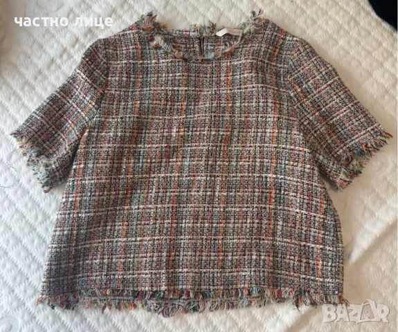 Уникална дамска букле блузка ZARA, снимка 5 - Тениски - 53365962