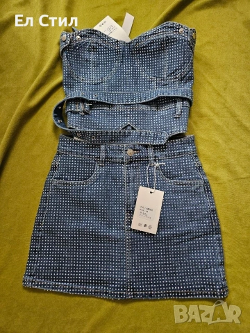 💎Дънков комплект с камъчета С М Л Цена:50 евро Еконт, снимка 2 - Комплекти - 53708794