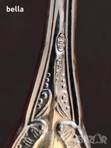 Сребърни стари лъжички за кафе 5 броя ,проба 800 с маркировки ,50 грама , снимка 5 - Антикварни и старинни предмети - 50840475