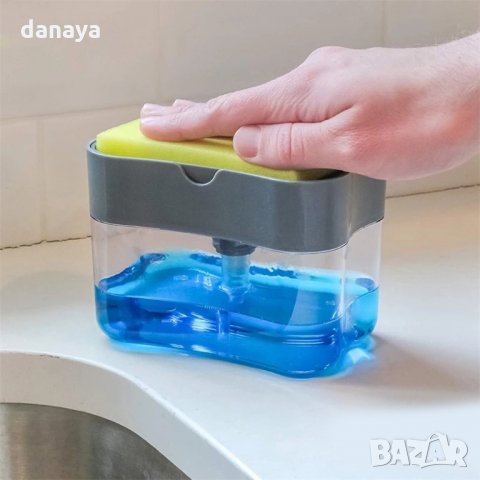 2453 Ръчен диспенсър дозатор за веро с кухненска гъба