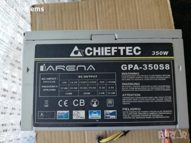 Компютърно захранване 350W Chieftec GPA-350S8 120mm FAN, снимка 1 - Захранвания и кутии - 40184855