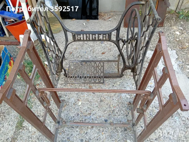 Стара шевна машина Сингер с две стойки, снимка 5 - Шевни машини - 56400926