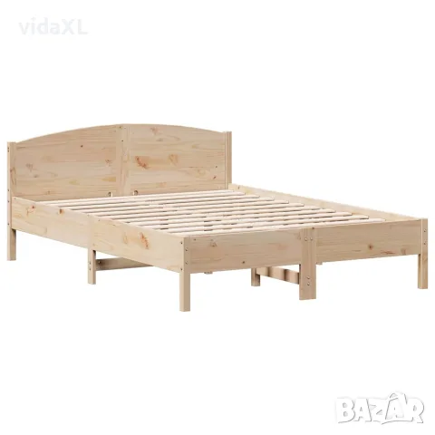 vidaXL Рамка за легло без матрак, 140x200 см, масивна чамова дървесина