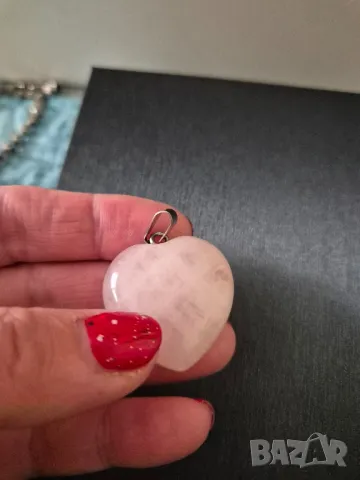 масивна висулка розов кварц, снимка 2 - Колиета, медальони, синджири - 48739344