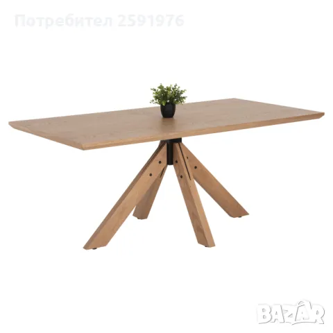 Масивна трапезна маза Puzzle-home PAOLO, Цвят дъб, 180х90см, снимка 1