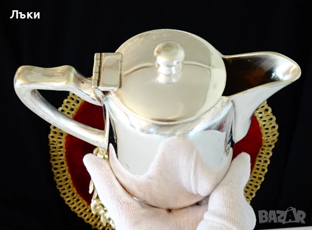 Швейцарска посребрена кана за кафе. , снимка 7 - Антикварни и старинни предмети - 52674489