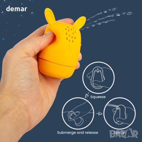 Bigjigs Toys Силиконови животни за баня - 4 бр. за бебета и малки деца 3+ месеца, снимка 5 - Други - 44530825