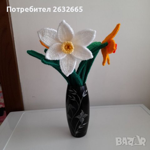 Плетени нарциси, снимка 2 - Декорация за дома - 39610556