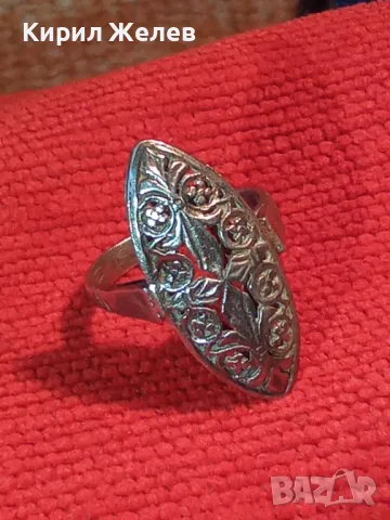 СТАРИНЕН ФЛОРАЛЕН АЖУРЕН СРЕБЪРЕН ПРЪСТЕН СРЕБРО ВИСОКА ПРОБА РЪЧНА МАЙСТРОСКА ИЗРАБОТКА 49304, снимка 14 - Антикварни и старинни предмети - 49957829