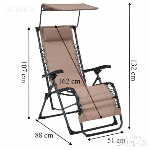 Шезлонг за градината /сгъваем за 42.50€, снимка 2 - Градински мебели, декорация  - 53055903