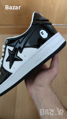 Bape Sta A Bathing Ape Metalic Black Нови Мъжки Кецове Маратонки Обувки Размер 43 Номер 27.5см , снимка 6 - Маратонки - 40715005