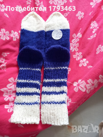 Ръчно плетени дамски чорапи размер 38, снимка 4 - Дамски чорапи - 44530903