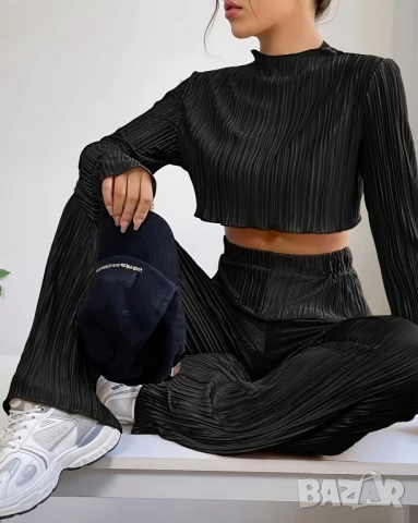 Дамски плисиран комплект от две части