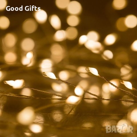 Коледни лампички, 400 LED диода, Топло бяло с програми на работа