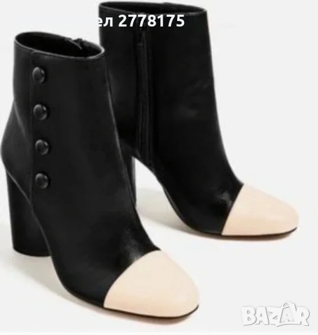 ZARA двуцветни боти НОВИ , снимка 5 - Дамски боти - 53224827