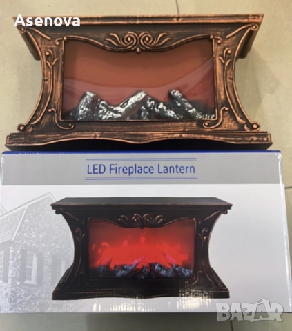Декоративна LED камина с реалистичен ефект на пламък и жарава