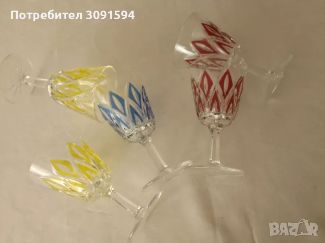 Комплект от 5  винтидж чаши за ликьор VMC Reims French- 120 мл, снимка 9 - Антикварни и старинни предмети - 47935819