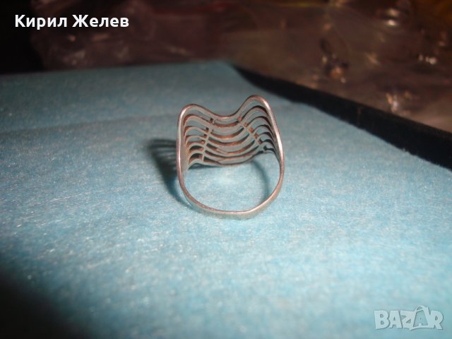 СТАР СРЕБЪРЕН АРТ ПРЪСТЕН СРЕБРО 925 АЖУРНА РЪЧНА МАЙСТОРСКА АРТ НУВО ИЗРАБОТКА АНГЛИЯ 26266, снимка 9 - Пръстени - 34630789