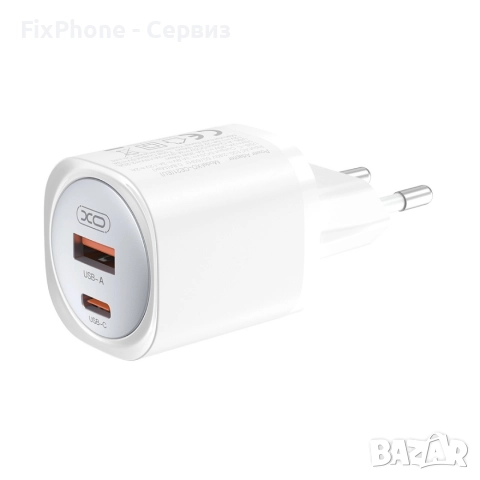 Зарядно устройство комплект XO CE21 PD 30W 1x USB-C 1x USB + USB-C - USB-C кабел, Бяло , снимка 3 - Оригинални зарядни - 52575012