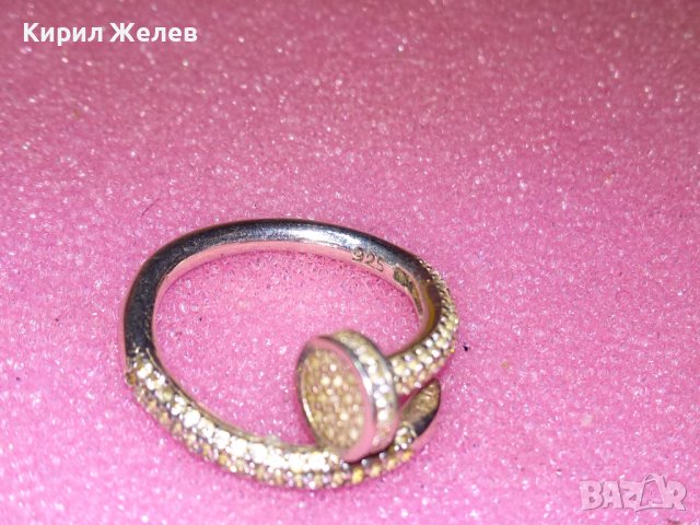 ПРЕКРАСЕН НЕЖЕН АРТ РЕГУЛИРУЕМ СКЪПОЦЕНЕН СРЕБЪРЕН ПРЪСТЕН СРЕБРО 925 АНГЛИЯ с ИСКРЯЩИ ЦИРКОНИ 43191, снимка 10 - Пръстени - 44314781