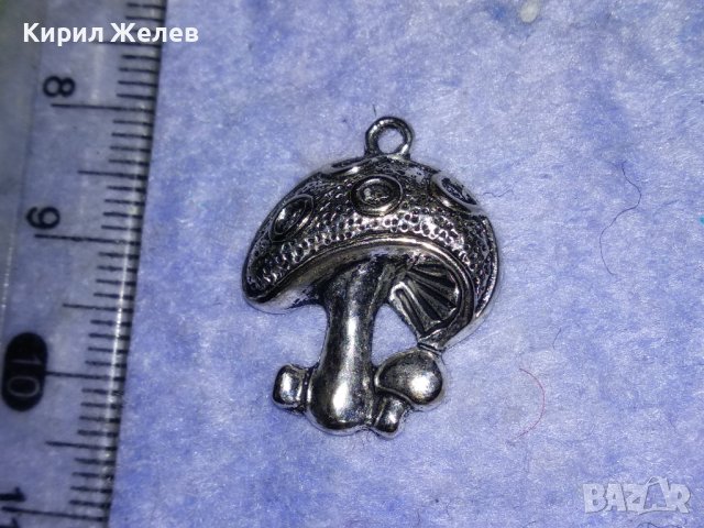 ФИГУРАЛЕН СРЕБЪРЕН с БЯЛА ПОЗЛАТА АРТ МЕДАЛЬОН - ГЪБКА 37419, снимка 10 - Колиета, медальони, синджири - 40933398