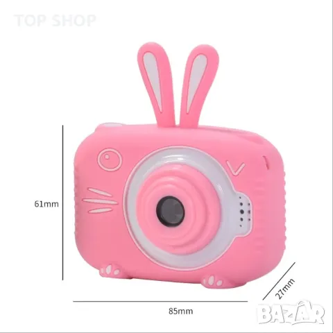 Преносим детски цифров фотоапарат/камера Bunny HD 8MP  2” IPS екран/32 GB SD карта, розов, снимка 4 - Детски - 49308693