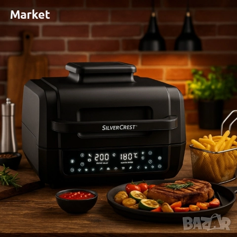 Уред 2 в 1 SilverCrest Air Fryer with Grill – хрупкаво, вкусно и Без мазнина, снимка 12 - Фритюрници - 51816104