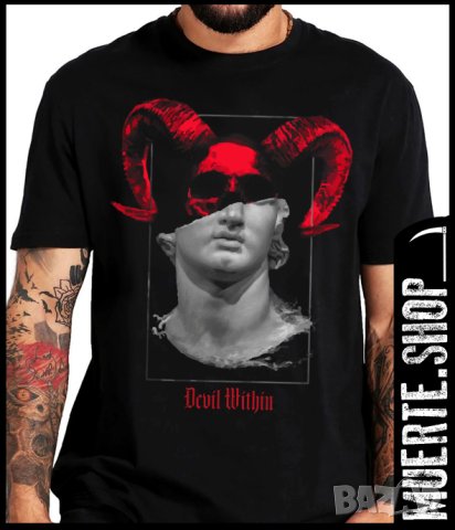 Черна тениска с щампа DEVIL WITHIN