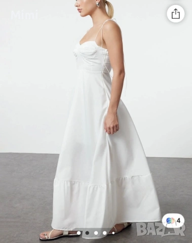 Дамска дълга бяла рокля, снимка 2 - Рокли - 53326005