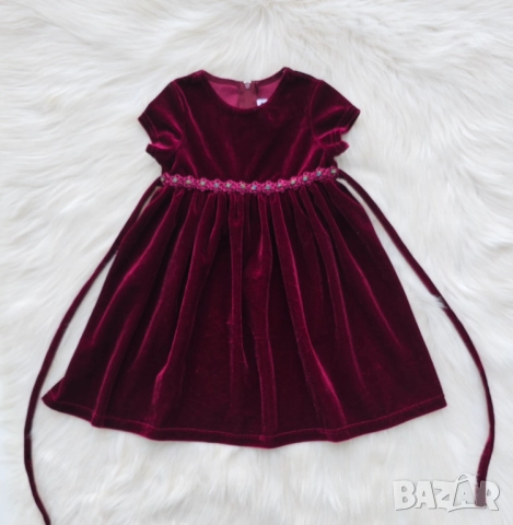 Детска рокля червено кадифе размер 2 години , снимка 6 - Бебешки рокли - 52336180