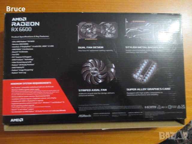 Asrock Radeon RX6600 оригинална кутия, снимка 2 - Видеокарти - 41901338