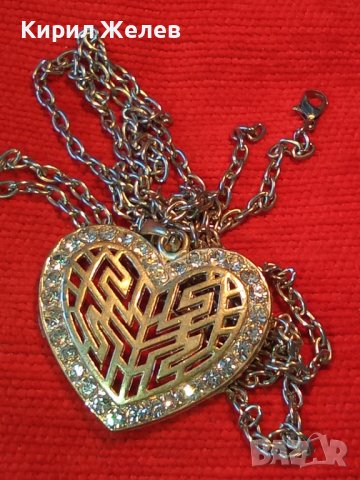 ПОСРЕБРЕН СЪРЦЕВИДЕН РОМАНТИЧЕН АРТ МЕДАЛЬОН с ИНКРУСТИРАНИ ЦИРКОНИ и ПОСРЕБРЕНА ВЕРИЖКА 77851, снимка 3 - Колиета, медальони, синджири - 35353255