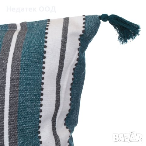 Декоративна  възглавница Ecru Petrol Tassels, 40x40см, Многоцветна, снимка 3 - Възглавници - 40917949